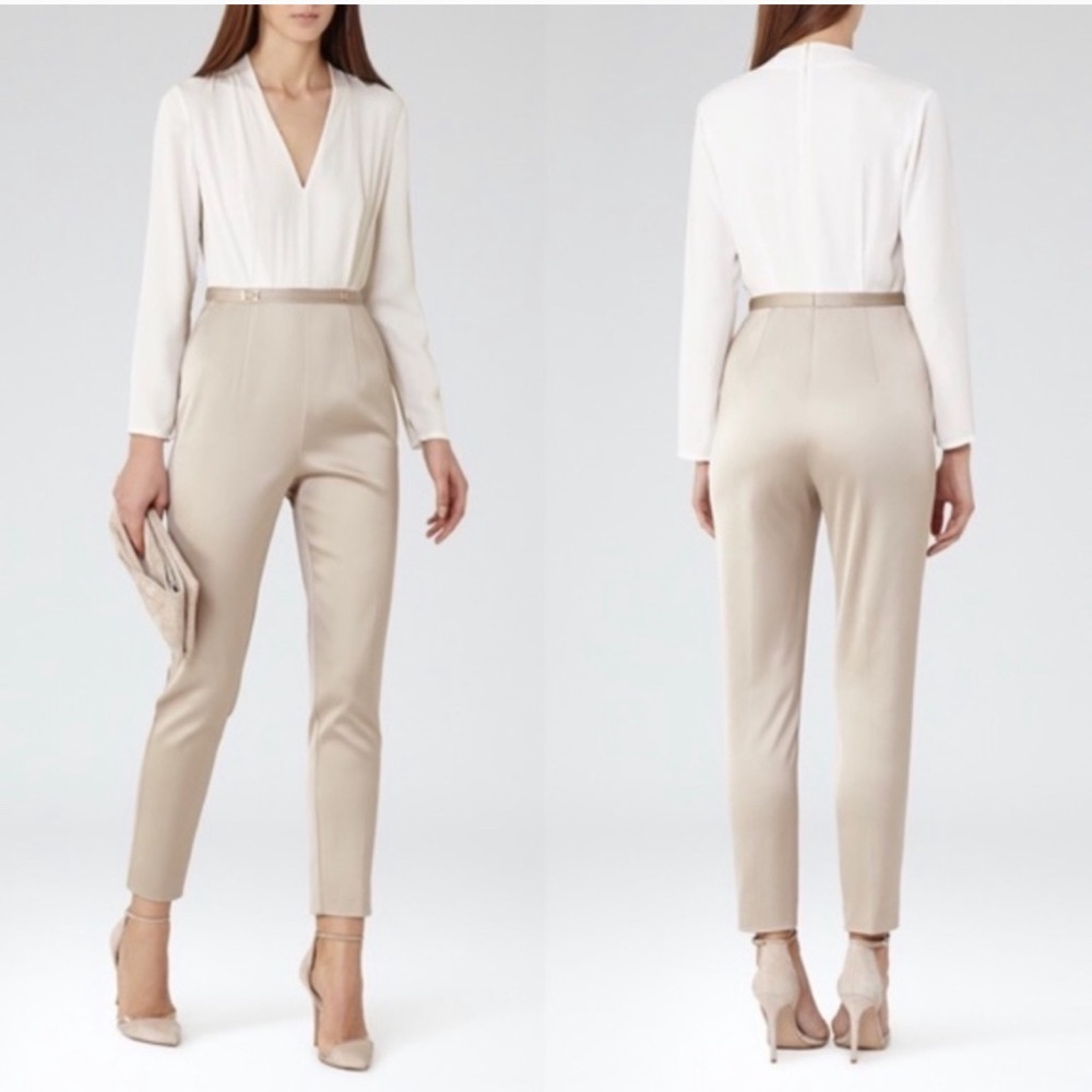 Reiss | Heiden Champagne Colorblock Jumpsuit US 6